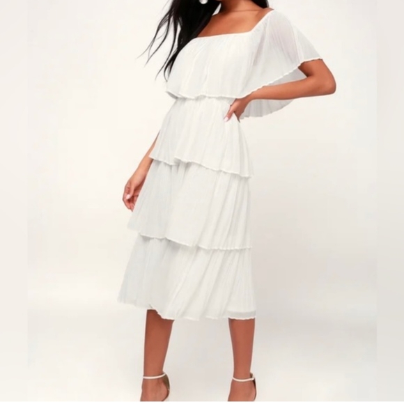 Lulus Dresses & Skirts - Lulu's Gala Ready Tiered off- the -shoulder dress